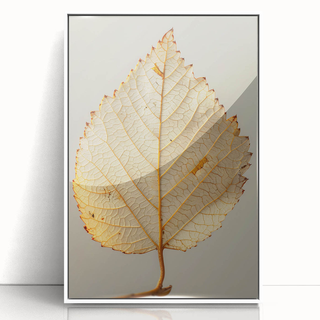 Framed wall art featuring a vibrant floral design with colorful flowers and lush green leaves, elegantly displayed in a white frame, perfect for home decor.