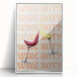 Mid-century modernist art depicting various food and drinks in muted pastel shades, framed acrylic.