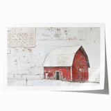 Barn landscape wall art print showcasing vibrant colors and detailed rural scenery, rolled for easy shipping and display, perfect for home decor enthusiasts.