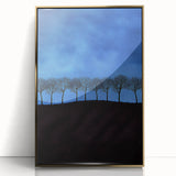 Framed acrylic artwork showcasing a vibrant landscape field scene with golden accents, ideal for home decor or office aesthetics. Perfect blend of nature and elegance.