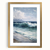 Elegant gold-framed landscape artwork with a mat, showcasing serene nature scenes. Ideal for enhancing home decor, adding sophistication and warmth.