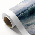 Rolled canvas print showcasing vibrant African landscape art, featuring rich colors and intricate textures, securely packaged in a durable cardboard tube for shipping.