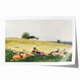 Realism Art Print - Shepherdess in Pasture by Winslow Homer, Fine Art Canvas