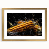Golden Corn Splash Art – Dynamic Kitchen Food Photography Print