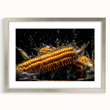 Golden Corn Splash Art – Dynamic Kitchen Food Photography Print