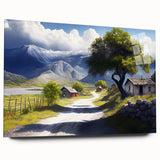 Large abstract wall art of a European scenery in Albania, printed on acrylic glass.