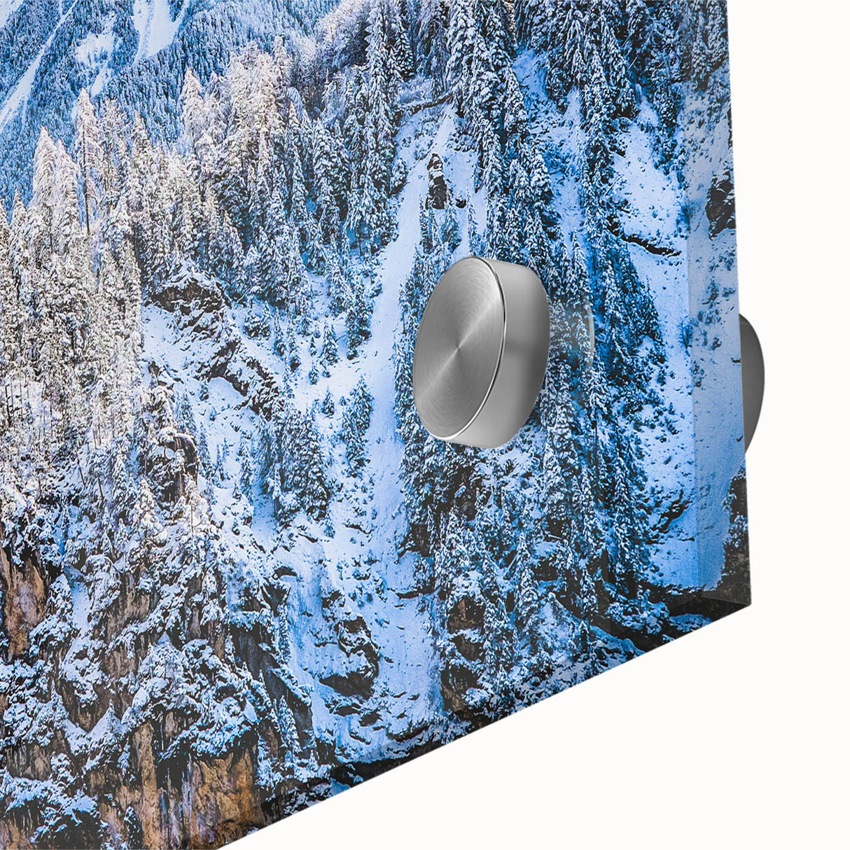 Large abstract depiction of an Austrian landscape in muted earth tones on acrylic glass, ideal for dining room art.