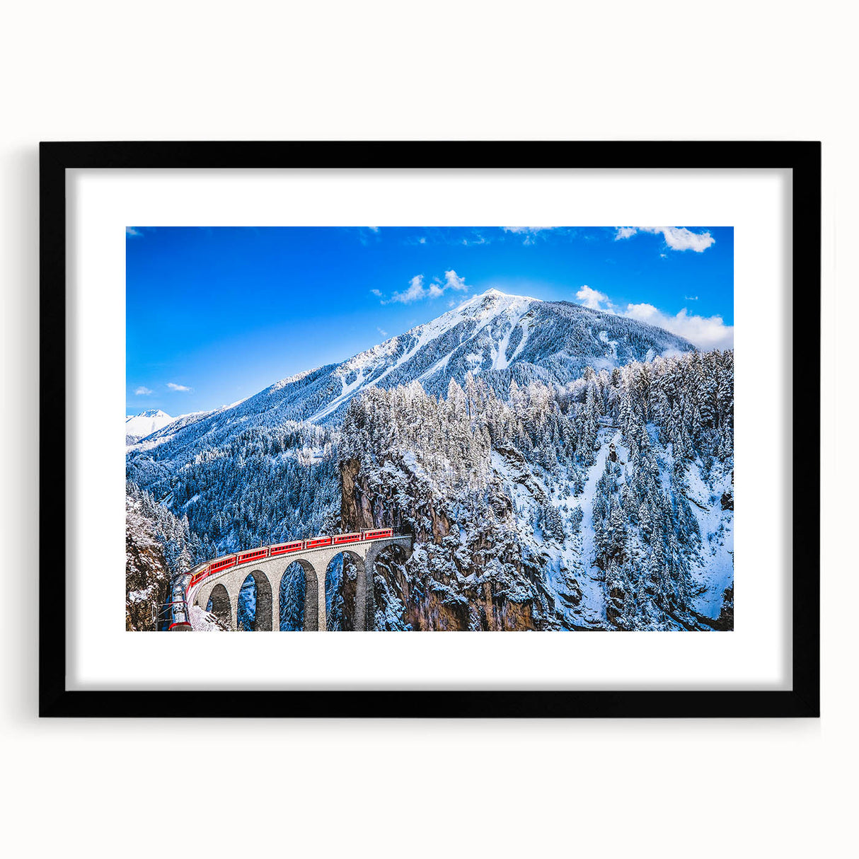 Abstract art print featuring textured, colorful depiction of a European landscape on extra large canvas.
