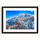 Abstract art print featuring textured, colorful depiction of a European landscape on extra large canvas.