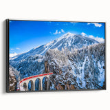 Black and white landscape art painting of a vintage Austrian scenery on framed canvas, ideal for bedroom wall decor.