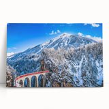 Black and white photograph of a European cityscape on large stretched canvas, ideal for kitchen wall art.