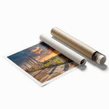 Extra large rolled print featuring a floral art scene in Cyprus, with soft pastel tones.