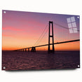 Acrylic glass print of a European landscape, featuring muted earth tones, ideal for dining room decor.