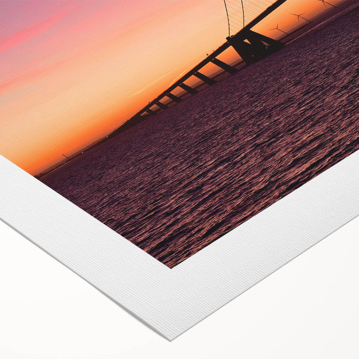 Art deco poster of a serene European landscape in muted earth tones, printed on rolled canvas.