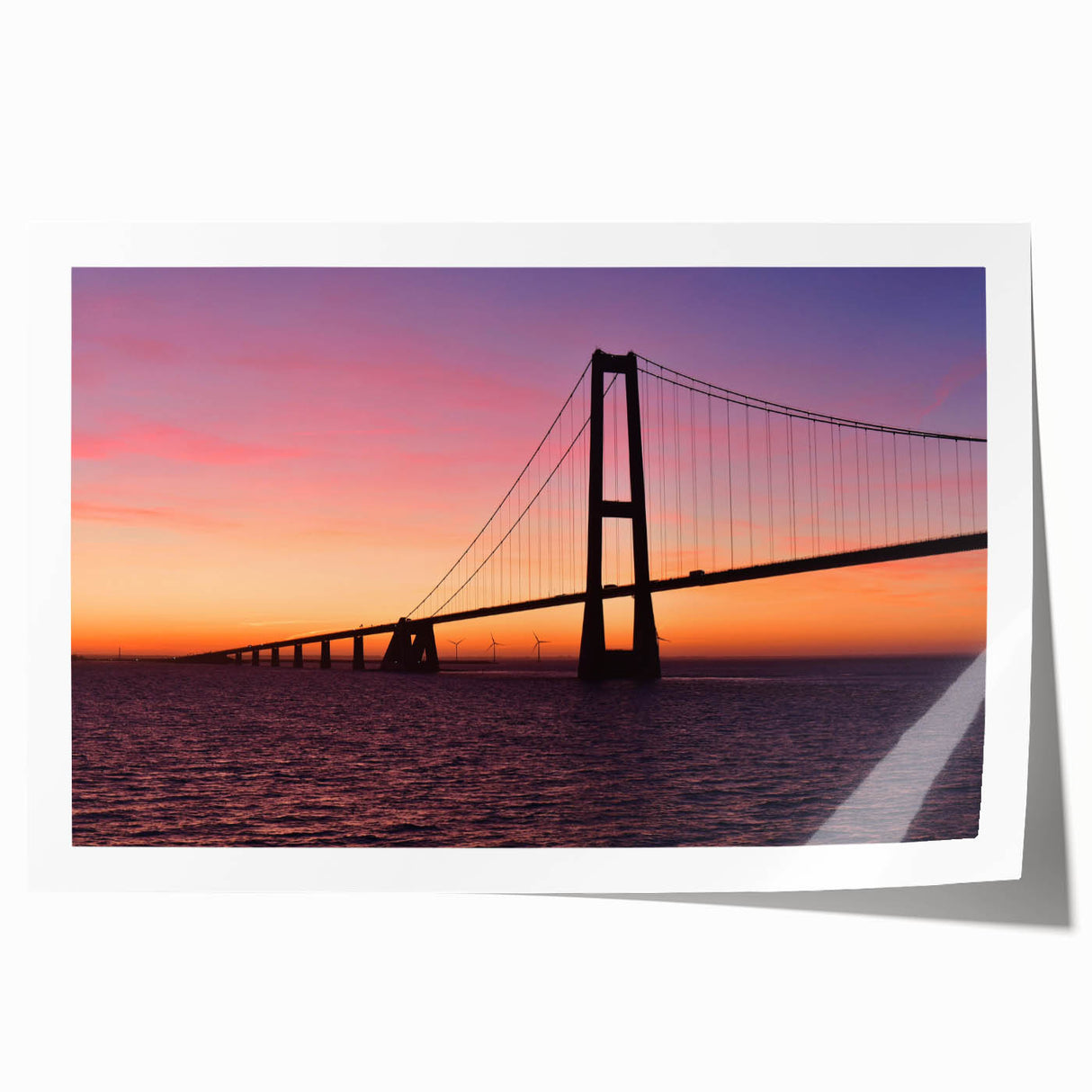 Rolled print of a Danish landscape featuring soft pastel shades, perfect for dining room wall art.