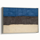 Landscape art painting of a European scenery in Estonia, displayed on a silver-framed canvas.