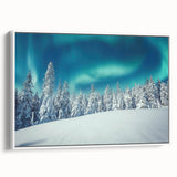 Vintage poster art of a scenic Finland landscape on framed canvas, with colorful art in extra large size.