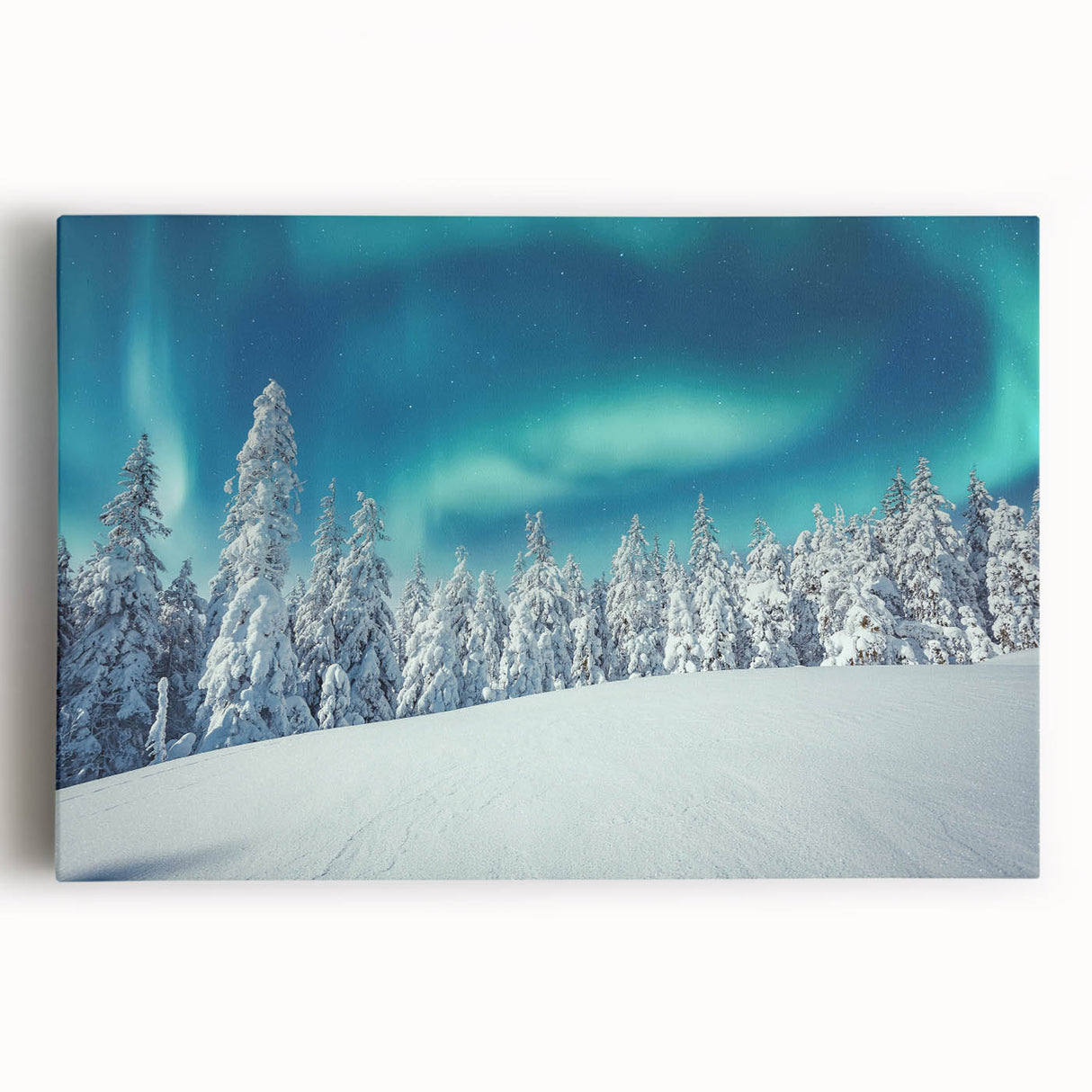 Black and white photograph of a serene Finnish landscape on stretched canvas, ideal for kitchen wall art or bedroom ambiance.