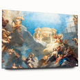 Acrylic glass print of Paris skyline in muted gray and blue tones, ideal for dining room decor.