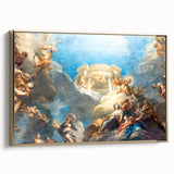Framed canvas depicting a vintage Paris landscape in black and gold tones, ideal for bedroom wall art.
