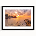 Extra large, textured abstract art print of colorful European scenery in a black frame, ideal for living room decor.