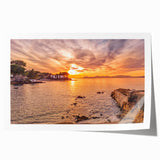 Extra large rolled print of a serene French countryside scene with vibrant green and floral elements.