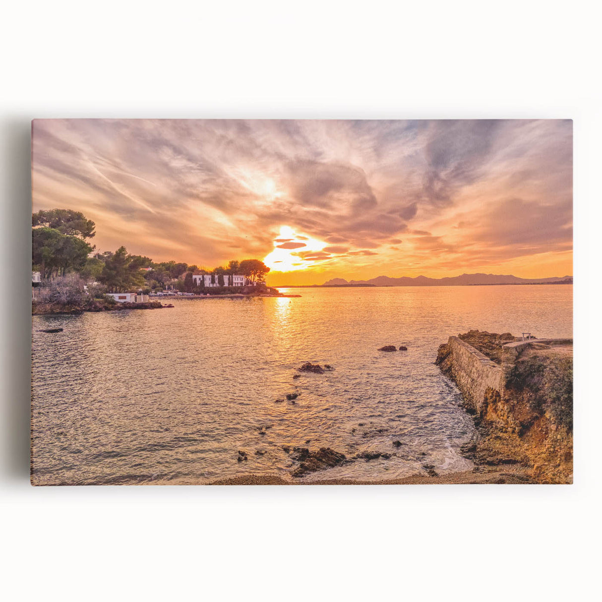 Black and white large canvas print of a French village, ideal for kitchen wall art or bedroom ambiance.