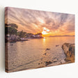 Large art print of a South France scenery on stretched canvas, featuring soft pastel shades, ideal for kitchen wall art.