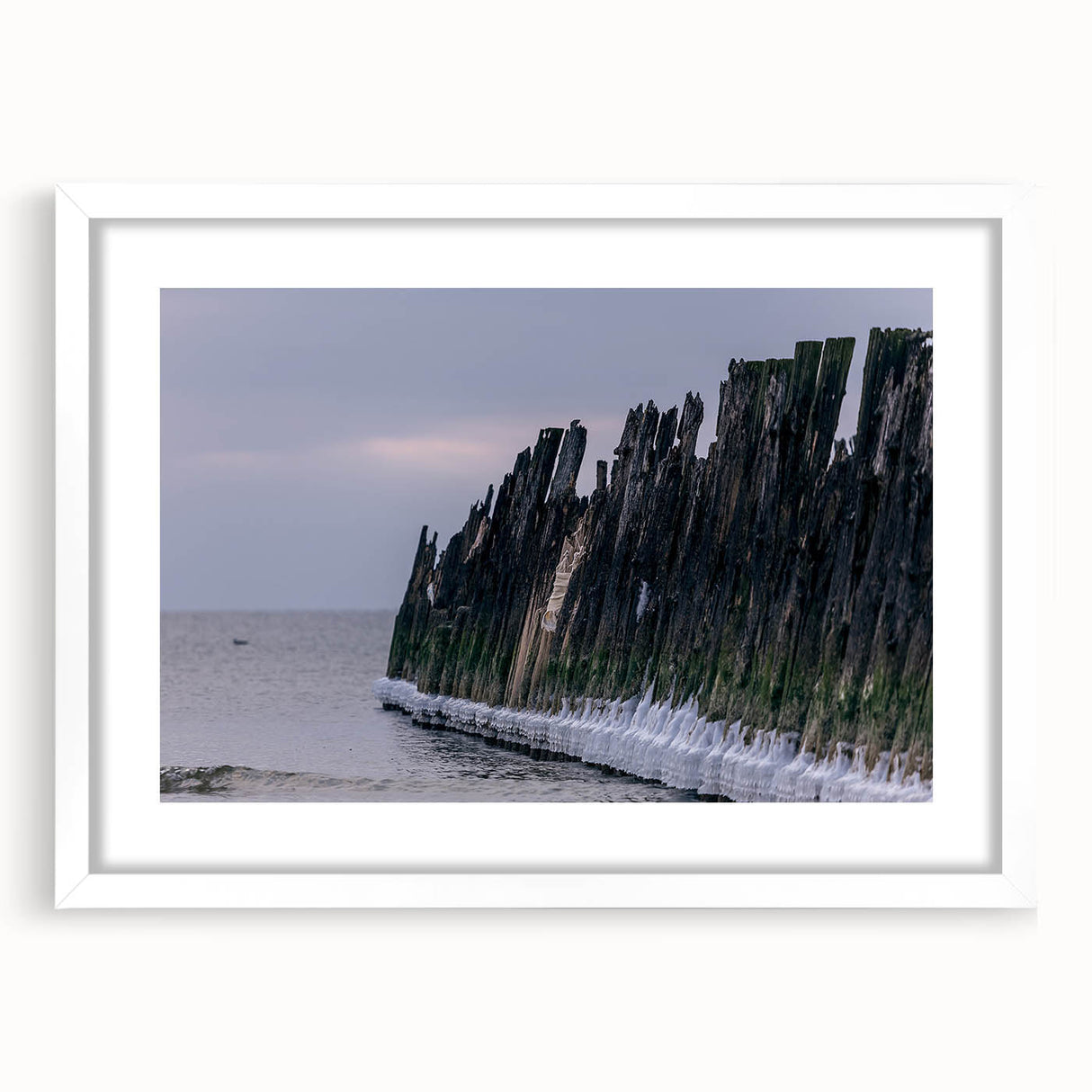 Textured abstract art print of a European landscape in muted earth tones on a framed white canvas.