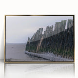Art deco poster of a Lithuanian landscape in acrylic with gold frame, suited for modern art wall decor.