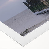 Art deco poster featuring a serene Lithuanian landscape on rolled canvas, suitable for dining room decor.