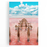 Black and white stretched canvas of Yucatan scenery, ideal for kitchen wall art.