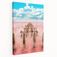 Side view of a stretched canvas featuring a scenic Yucatan landscape, ideal for kitchen wall art.