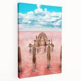 Side view of a stretched canvas featuring a scenic Yucatan landscape, ideal for kitchen wall art.