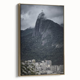 Framed canvas depicting a vintage-style Brazilian landscape in muted earth tones, ideal for bedroom wall art.