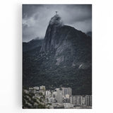 Black and white panoramic view of a Brazilian landscape on large stretched canvas, suitable for kitchen wall art.