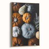 Framed canvas depicting a vintage-style landscape with autumn trees in golden and black tones, ideal for bedroom wall decor.