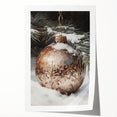Extra large rolled canvas depicting a serene winter floral scene in cool blue and white tones.