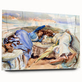 Romanticism Art: Two Figures in a Boat by Sargent - Scenic Canvas