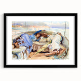 Romanticism Art: Two Figures in a Boat by Sargent - Scenic Canvas