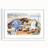 Romanticism Art: Two Figures in a Boat by Sargent - Scenic Canvas