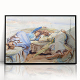 Romanticism Art: Two Figures in a Boat by Sargent - Scenic Canvas