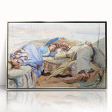 Romanticism Art: Two Figures in a Boat by Sargent - Scenic Canvas