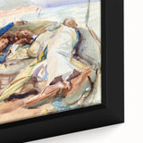 Romanticism Art: Two Figures in a Boat by Sargent - Scenic Canvas