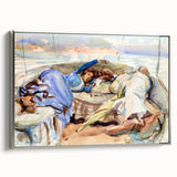 Romanticism Art: Two Figures in a Boat by Sargent - Scenic Canvas