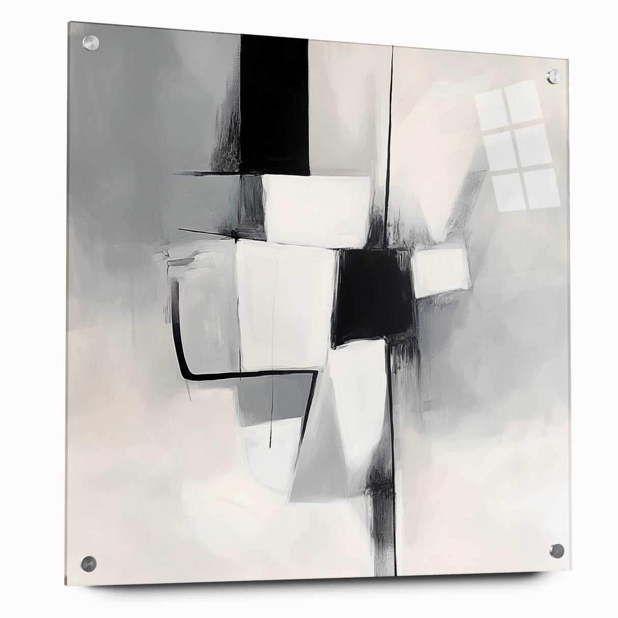 Geometric Abstract Wall Decor – Modern Black & White Canvas Design
