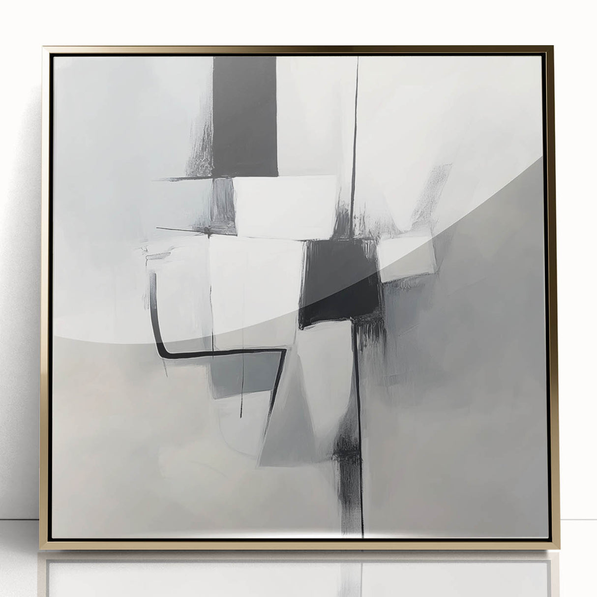 Geometric Abstract Wall Decor – Modern Black & White Canvas Design