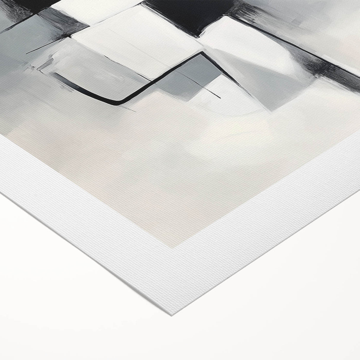 Geometric Abstract Wall Decor – Modern Black & White Canvas Design