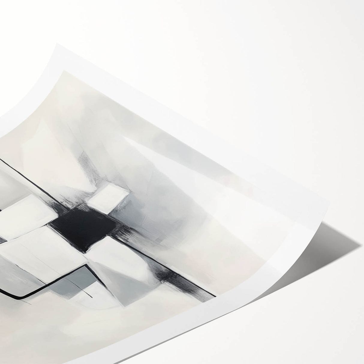 Geometric Abstract Wall Decor – Modern Black & White Canvas Design