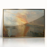 Romanticism Art: Burning of Parliament by Turner - Dramatic Canvas